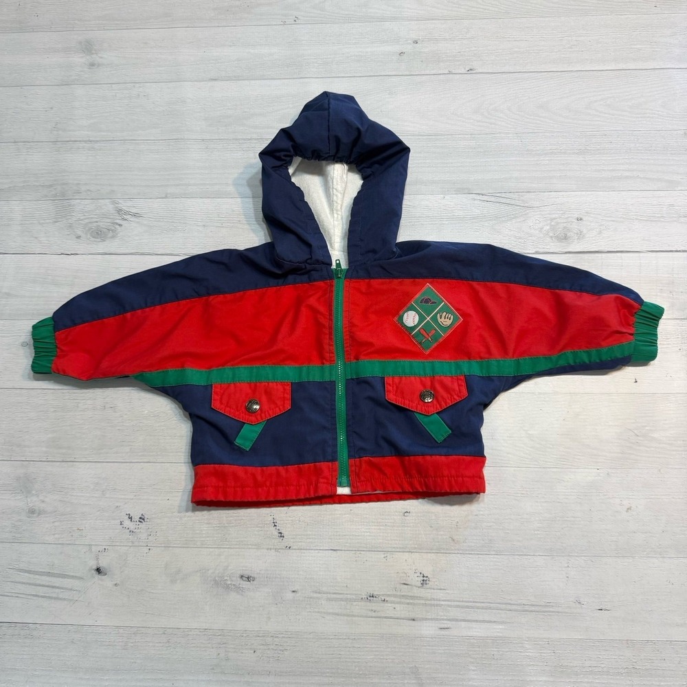 Vintage weather tamer baby colorblock baseball jacket 12 months